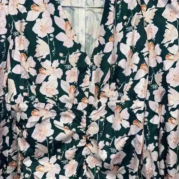 Women SHEIN Green Floral Mini Dress Size M - Picture 5 of 10